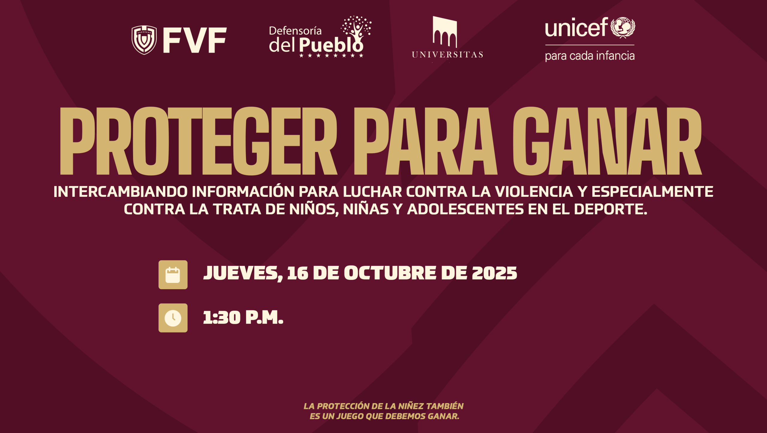 Jornada Proteger para Ganar: Intercambiando información para luchar contra la violencia y especialmente contra la trata de niños, niñas y adolescentes en el deporte